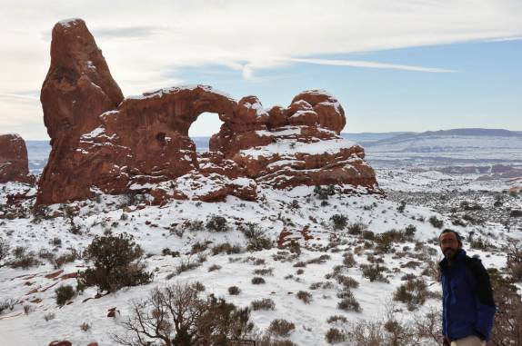 A bela formação da South Window, no Arches National Park, perto de Moab, em Utah, nos Estados Unidos